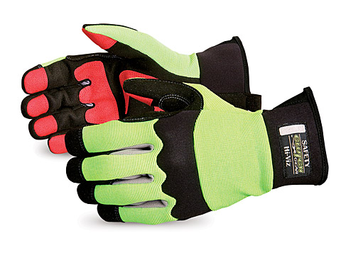 Superior Glove®#MXHV离合器齿轮®High-viz Mechanics油田手套