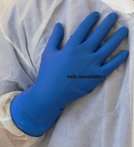 安全区®15-mil 12英寸无粉蓝色乳胶手套