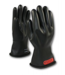 150-0-11 PIP®11 ' Novax®电气安全等级0黑色橡胶绝缘工作手套