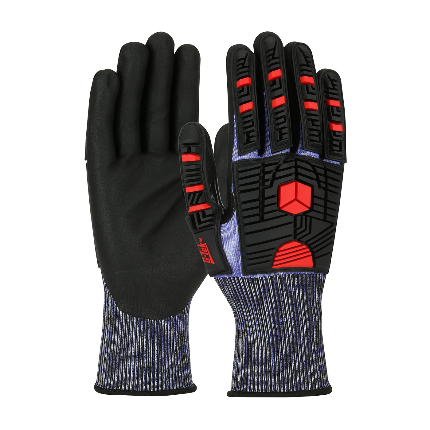 16-MP585 PIP®无缝针织G-Tek®PolyKor®X7™混合手套，冲击保护和NeoFoam®涂层手掌和手指
