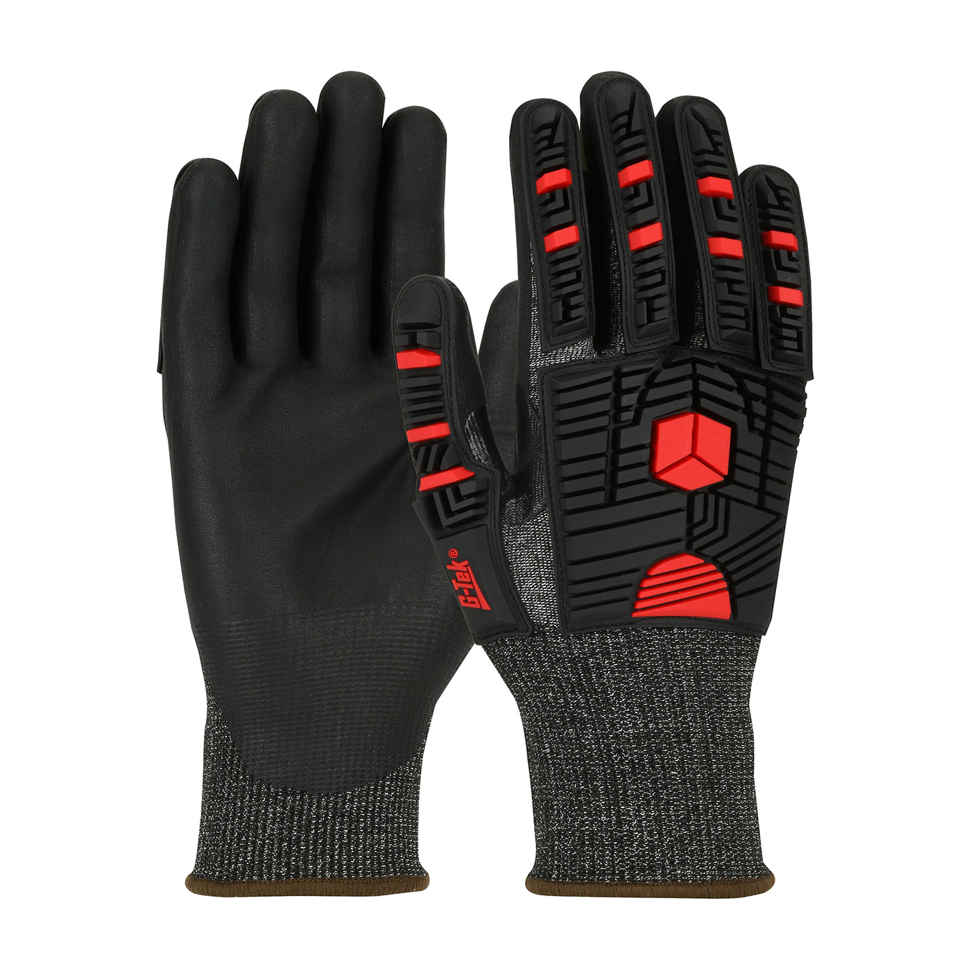 16-MP785 PIP®无缝针织G-Tek®PolyKor®X7™混合手套，具有冲击保护和NeoFoam®涂层手掌和手指