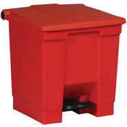 6143 Rubbermaid商用®红色阶梯医疗废物容器- 8加仑
