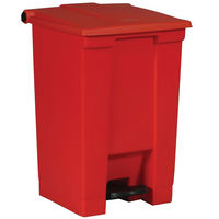 橡胶女佣商业®脚踏式红色医疗废物容器- 18加仑