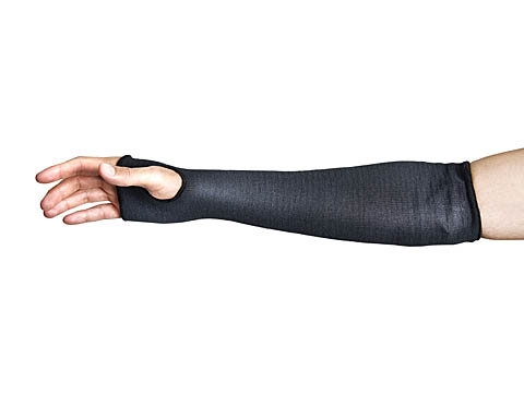 # kpg1t18 Superior®Cutban™黑色18英寸锥形Stockinette抗切割保护袖与STAYz-UP™防滑臂章和拇孔