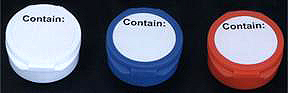 塑料散装1-1/2 '圆形铰链盒带标签