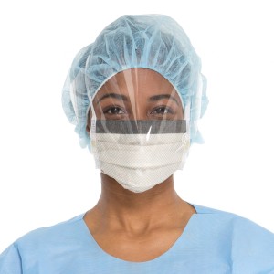 28809 Halyard®Fluidshield®2级无雾褶皱外科口罩，带领带和环绕遮阳板
